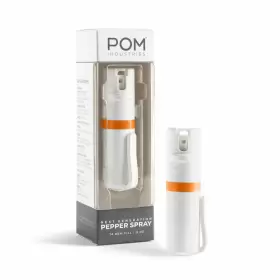 Pom 850000253131 Pepper Spray White Flip Top Pocket Clip - Maximum Strength Oc Self De