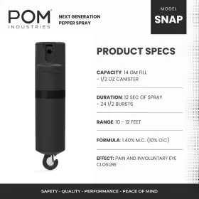 850000253339 POM Pepper Spray Top Snap Hook Maximum Oc Ta #2