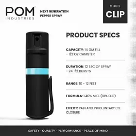 850000253384 POM Pepper Spray Top Pocket Clip Maximum Oc #3