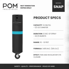 850000253636 POM Pepper Spray Top Snap Hook Maximum Oc Ta #2