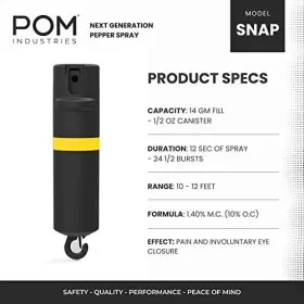 850000253674 POM Pepper Spray Top Snap Hook Maximum Oc Ta #2