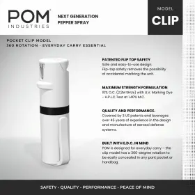 850000253841 POM Pepper Spray Top Pocket Clip Maximum Oc #2