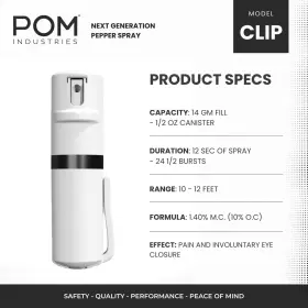 850000253841 POM Pepper Spray Top Pocket Clip Maximum Oc #3