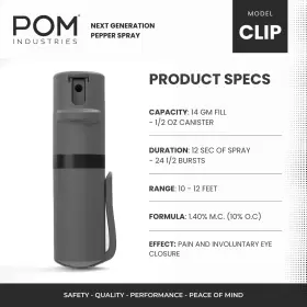 850000253872 POM Pepper Spray Top Pocket Clip Maximum Oc #3