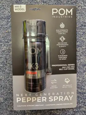 810045421407 POM INDUSTRIES Pepper Spray Belt Clip
