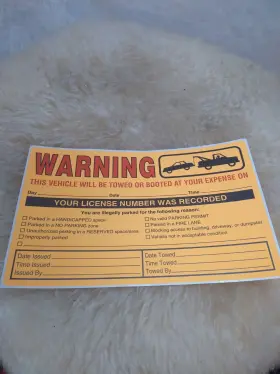 PK0558FO QCP Warning Label Parking Stickers Pack Box #3