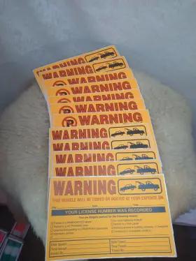 PK0558FO QCP Warning Label Parking Stickers Pack Box