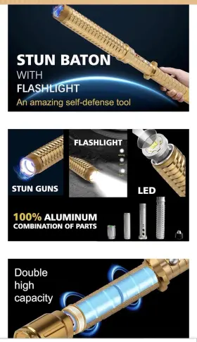 RE008 RECOLORFINE Stun Baton Led Flashlight Rechargeable