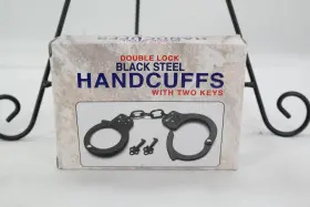 770583922487 RYKO Handcuffs Solid Steel Double Lock Finish Tf #2
