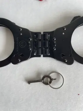 59786 S-DEFENSE Double Lock Steel Hinged Police Handcuffs #2