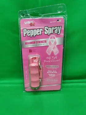 023063100159 SABRE Pepper Spray Breast Cancer Key Ring