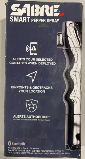 023063100715 SABRE Smart Pepper Spray Bluetooth Geo Tracking