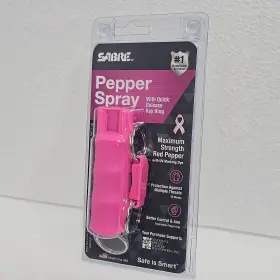 023063105581 SABRE Key Pepper Spray Release Ring Pink Safety