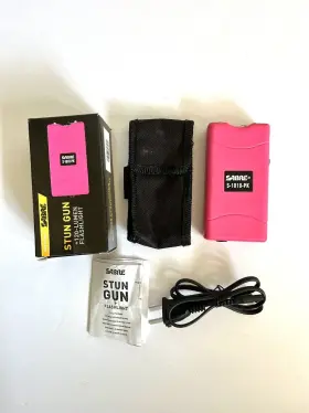 S-1010-PK SABRE Stun Gun Led Flashlight Defense Painful Pink