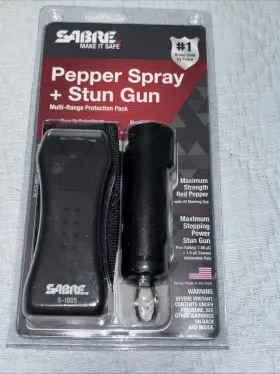 023063808581 SABRE Pepper Spray Stun Gun Pack Pain Rating