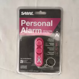 18725362060824739144 SABRE Pink Key Chain Alarm Breast Cancer