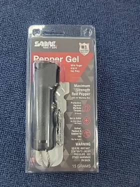 F15-BUSG-02-NY SABRE Pepper Gel Bursts Grip Keyring Clip