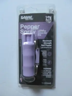 HC-LV-AMZ-02 SABRE Key Pepper Spray Release Ring Lavender