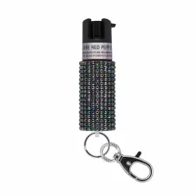 Sabre Kr-j-bk-02 Pepper Spray With Jeweled Design And Snap Clip - Black