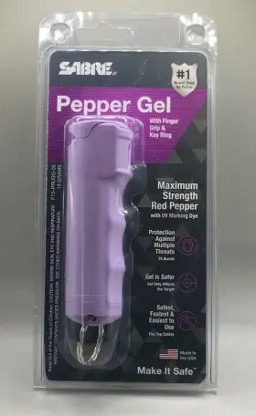 KR-J-LV-02 SABRE Lavender Finger Grip Key Ring Pepper Gel #3