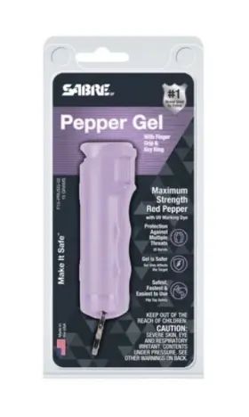 KR-J-LV-02 SABRE Lavender Finger Grip Key Ring Pepper Gel