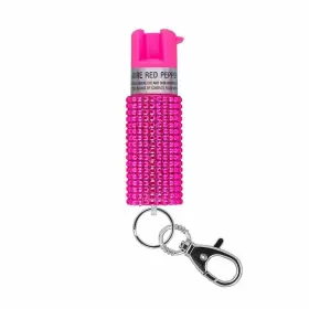 Sabre Kr-j-pk-02 Pepper Spray With Jeweled Design And Snap Clip - Pink