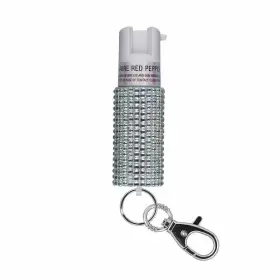 Sabre Kr-j-wh-02 Pepper Spray With Jeweled Design And Snap Clip - White