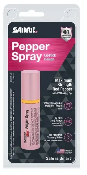 LS-22-US SABRE Pink Lipstick Pepper Spray Women Maximum
