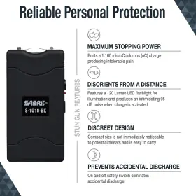 S-1010-BK SABRE Stun Gun Led Flashlight Defense Painful #2