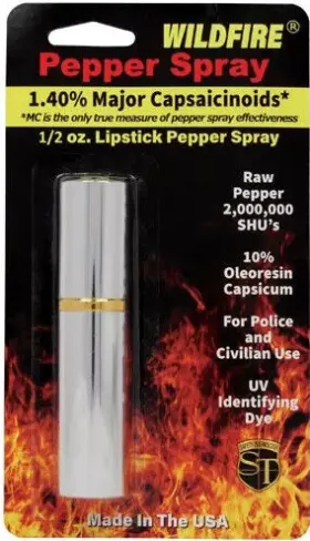 Wf-ls-silver SAFETY TECHNOLOGY Wildfire Lipstick Pepper Spray