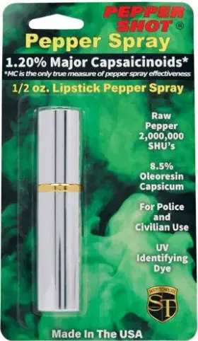 Ps-ls-silver SAFETY TECHNOLOGY Pepper Shot Lipstick Spray