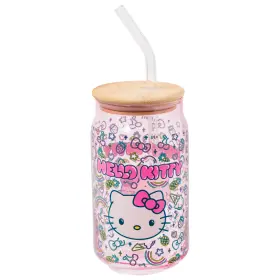 B0D9MYR3LD SILVER BUFFALO Hello Kitty Neon Fruits Glass Lid