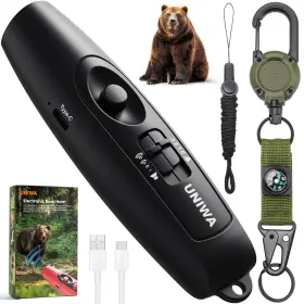 Uniwa Ebh20251011 Electronic Air Bear Horn 120 5 Db Loud For Safety Black