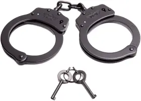 Uzi-hc-c-b UZI Double Lock Handcuffs Chain Link