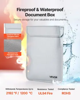 197988358220 VEVOR Fireproof Document Bag Fire Waterproof