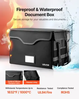 197988358466 VEVOR Fireproof Document Box Waterproof File
