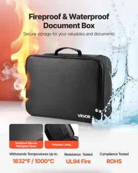 197988358589 VEVOR Fireproof Document Box Lock Waterproof