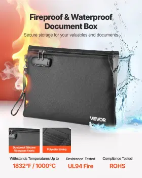 197988707639 VEVOR Fireproof Document Bag Lock Fire File