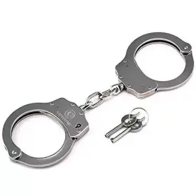 609132074110 VIPERTEK Double Lock Steel Police Handcuffs