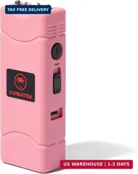 609132074349 VIPERTEK Micro Stun Gun Defense Rechargeable Led