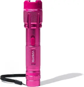 T03P VIPERTEK Stun Gun Pink Rechargeable Led Flashlight