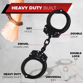 705353968037 VULCANFORCE Handcuffs Enforcement Steel Chain #3