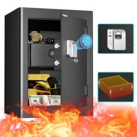 50FPJ WASJOYE Fingerprint Biometric Safe Box Fireproof