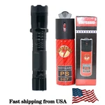 Stun Gun 1101 700 Bv Rechargeable Led Flashlight & Police Pepper Spray 2oz. Fixed Price $17.45.