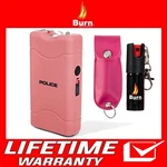 Police Stun Gun Burn Pepper Spray Combo Women Self Defense 800 Pink. Fixed Price $16.99.