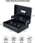 Large Steel Cash Box Safe Chest Key Lock Money Document Jewelry New. Fixed Price $34.11.