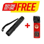 Black 1101 700 Bv Micro Stun Gun Self Defense W/ 1 Bottle Free Pepper Spray. Fixed Price $10.65.