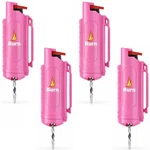 Burn 4 Pack Pepper Spray Keychain 0.5oz Police Strength Oc Self Defense Pink. Fixed Price $18.99.