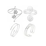 Itsstarred 4 Pcs Minimalist Arm Cuff Silver Plated Upper Bangle. Fixed Price $17.63.