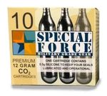 10 Pk 12 Gram Special Force Co2 Cartridges With Oiler For Byrna W/boost/le/hdxl. Fixed Price $18.00.